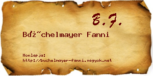 Büchelmayer Fanni névjegykártya